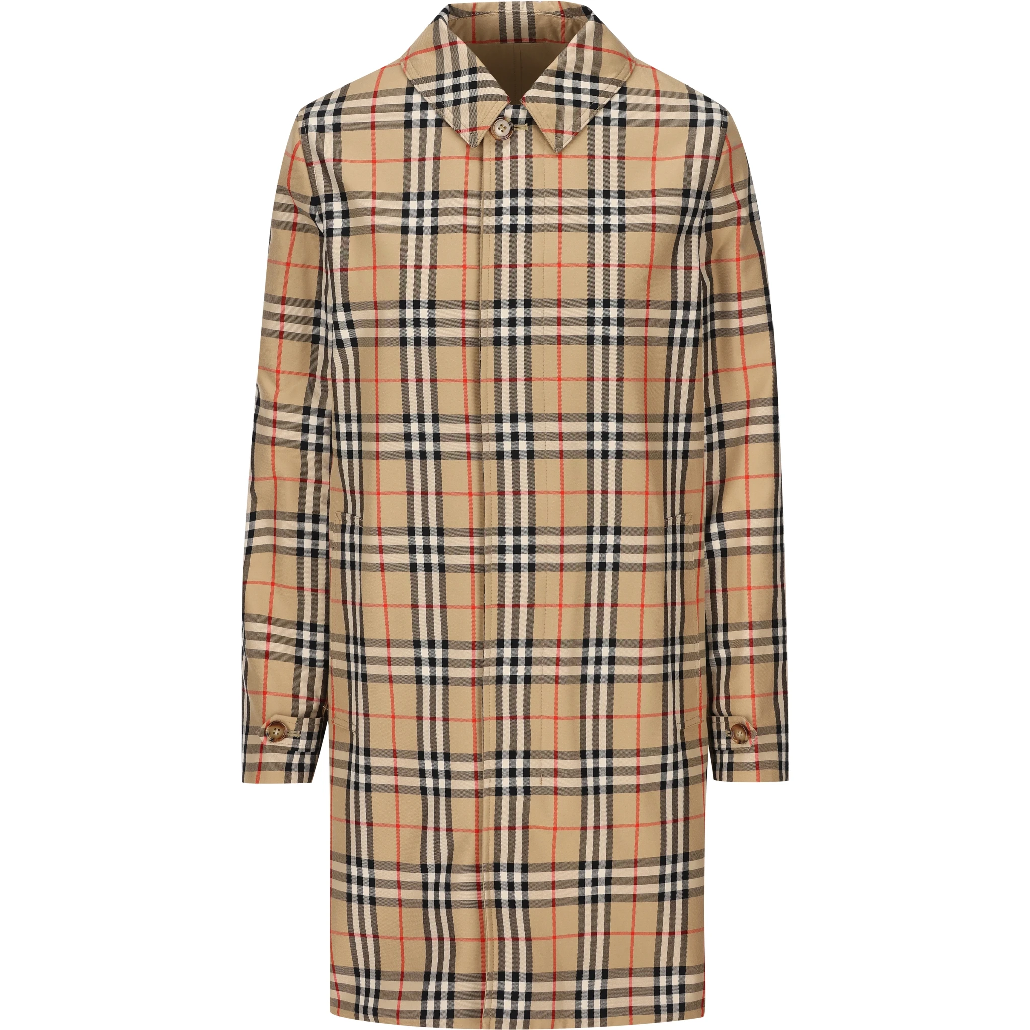 Reversible check-print coat