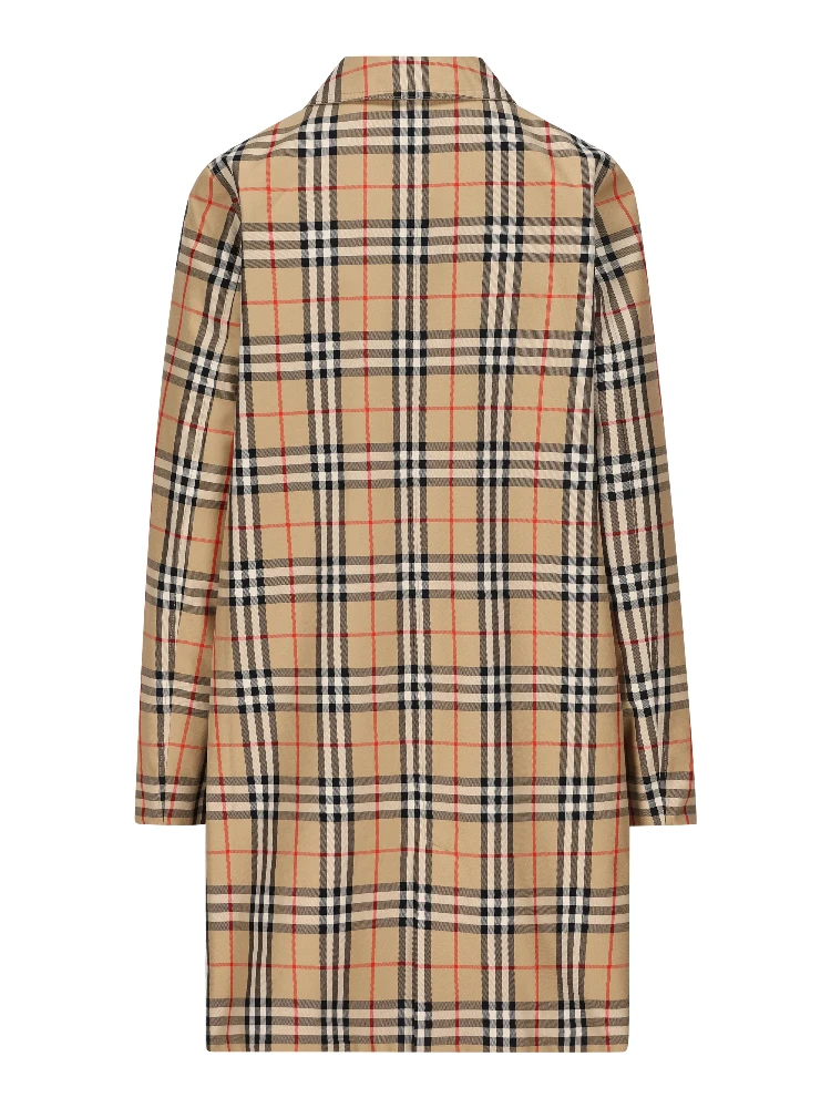 Reversible check-print coat alternative