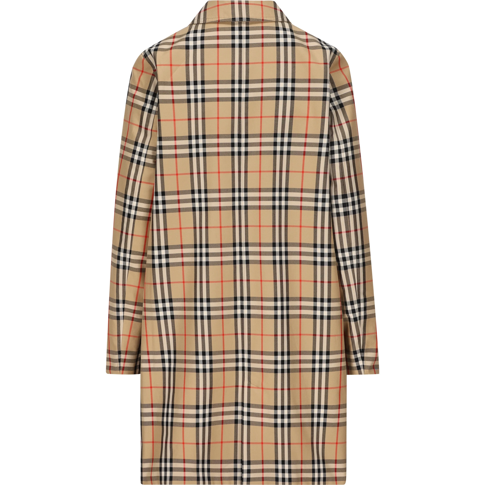 Reversible check-print coat