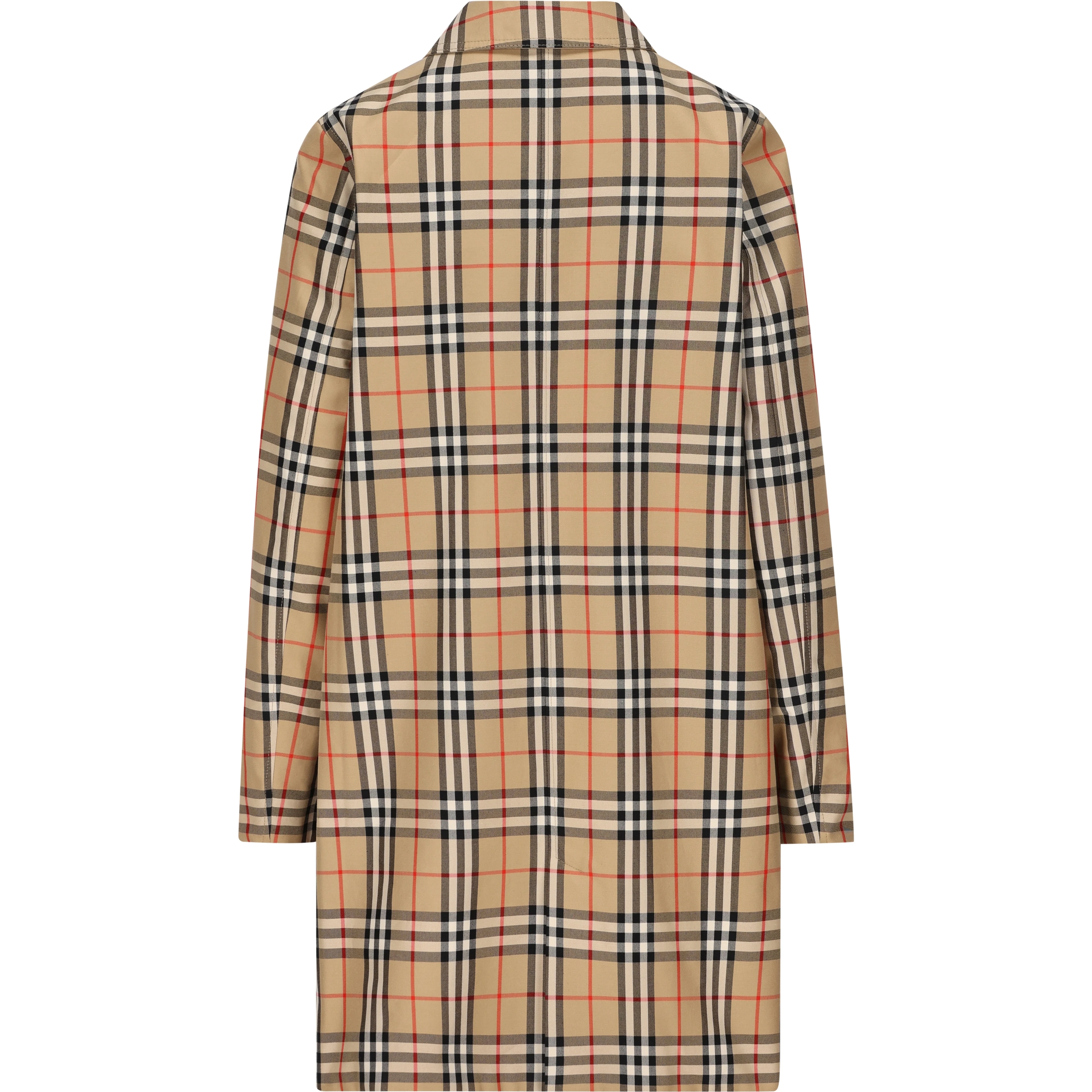 Reversible check-print coat