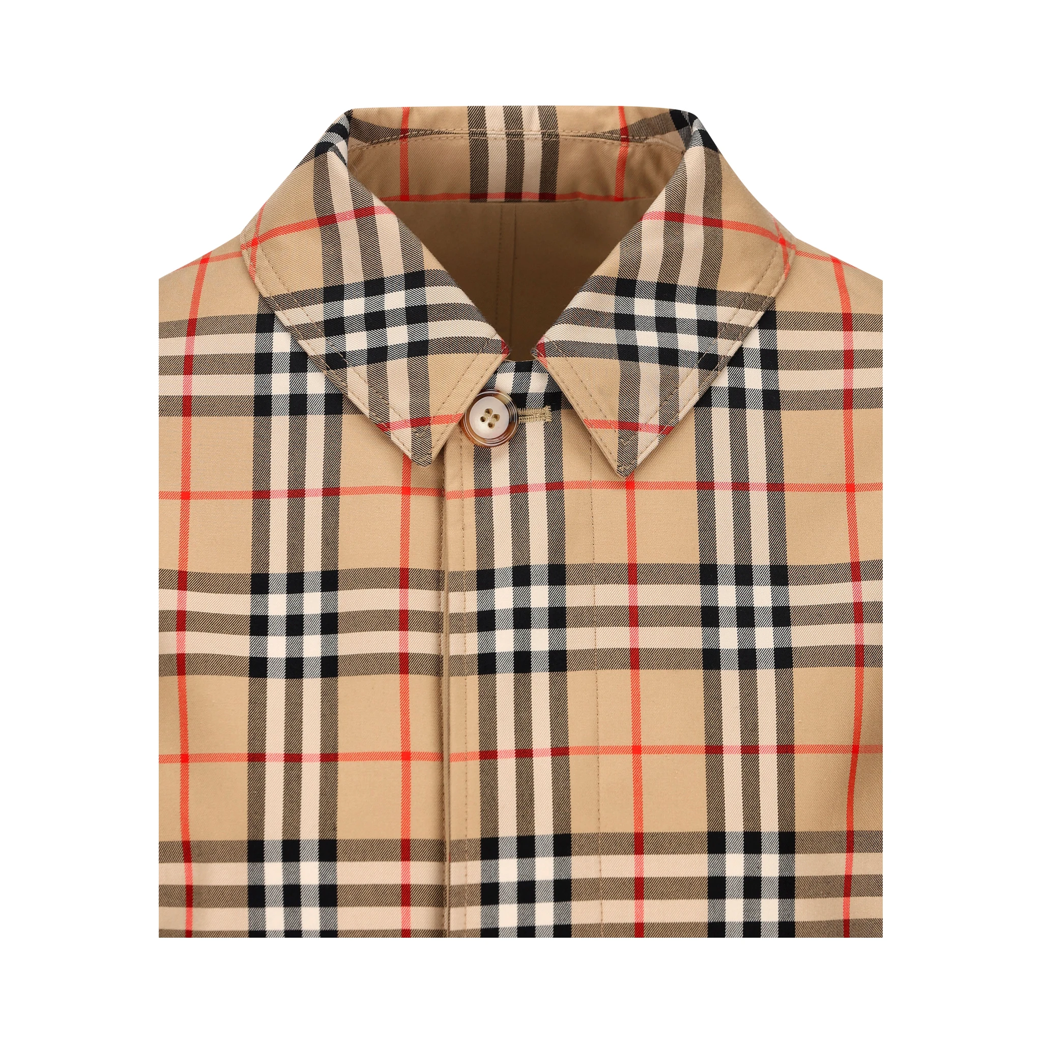 Reversible check-print coat