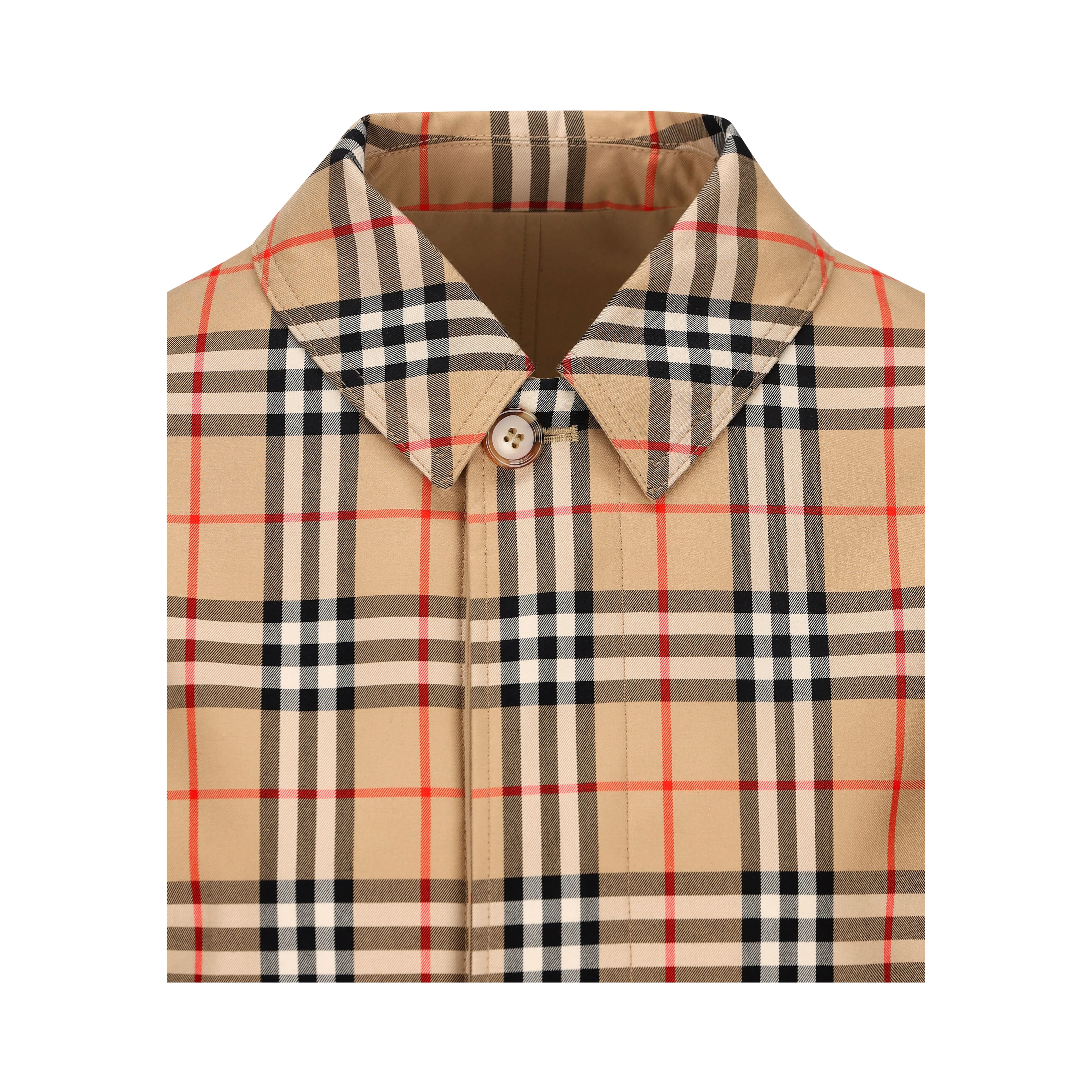 Reversible check-print coat