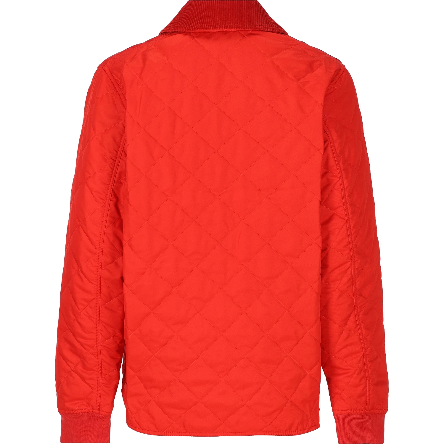 Corduroy-collar quilted jacket