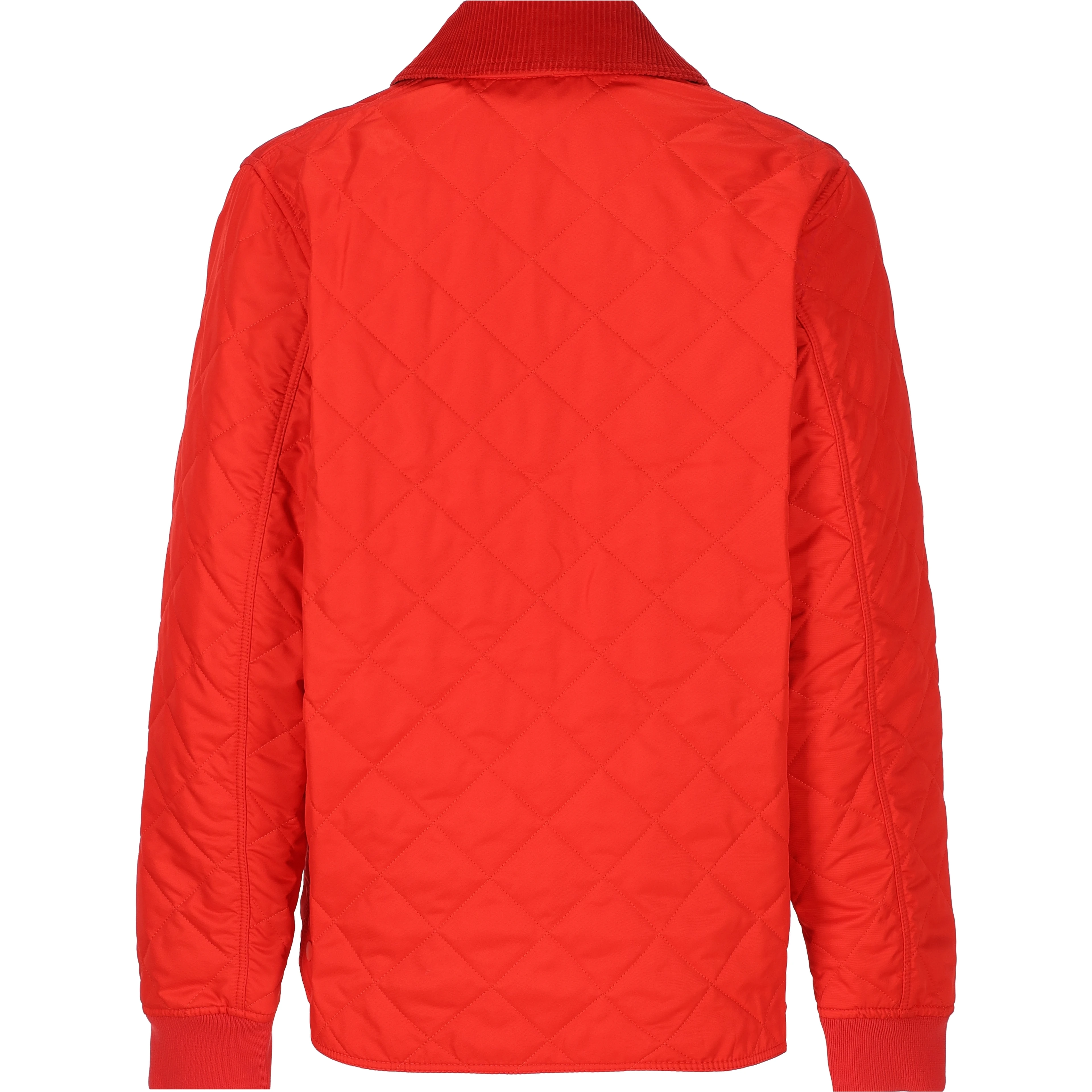 Corduroy-collar quilted jacket