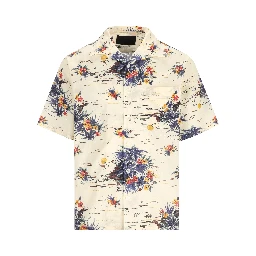 Hawaii print bowling shirt
