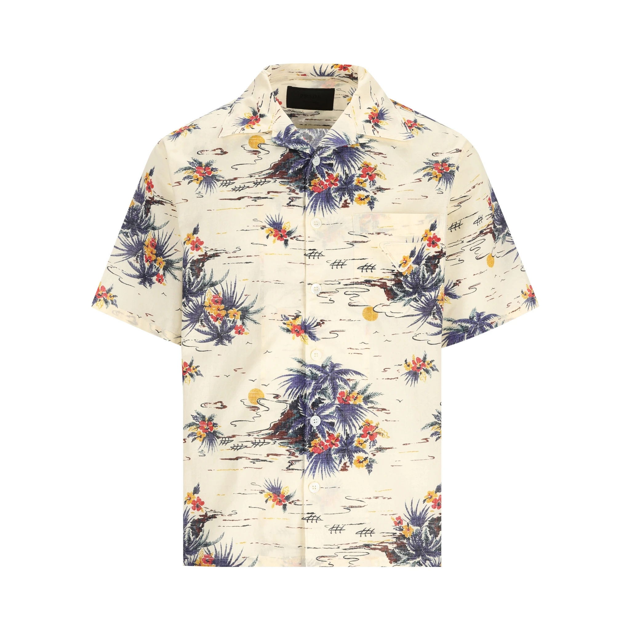 Hawaii print bowling shirt