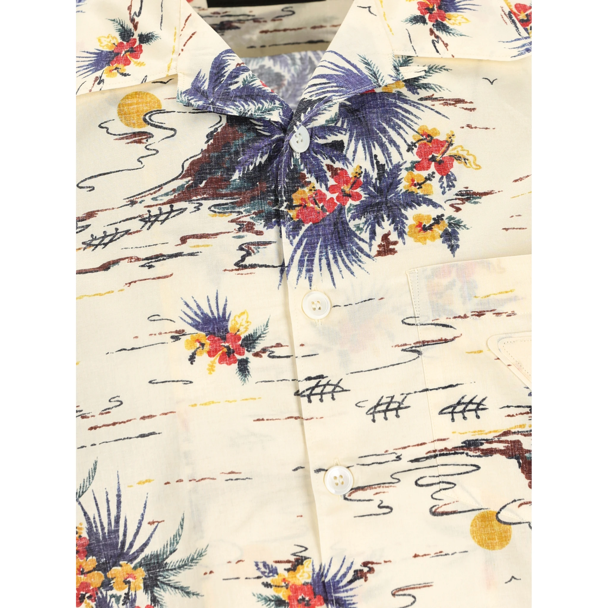 Hawaii print bowling shirt