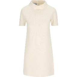 Wool Mini Dress In White