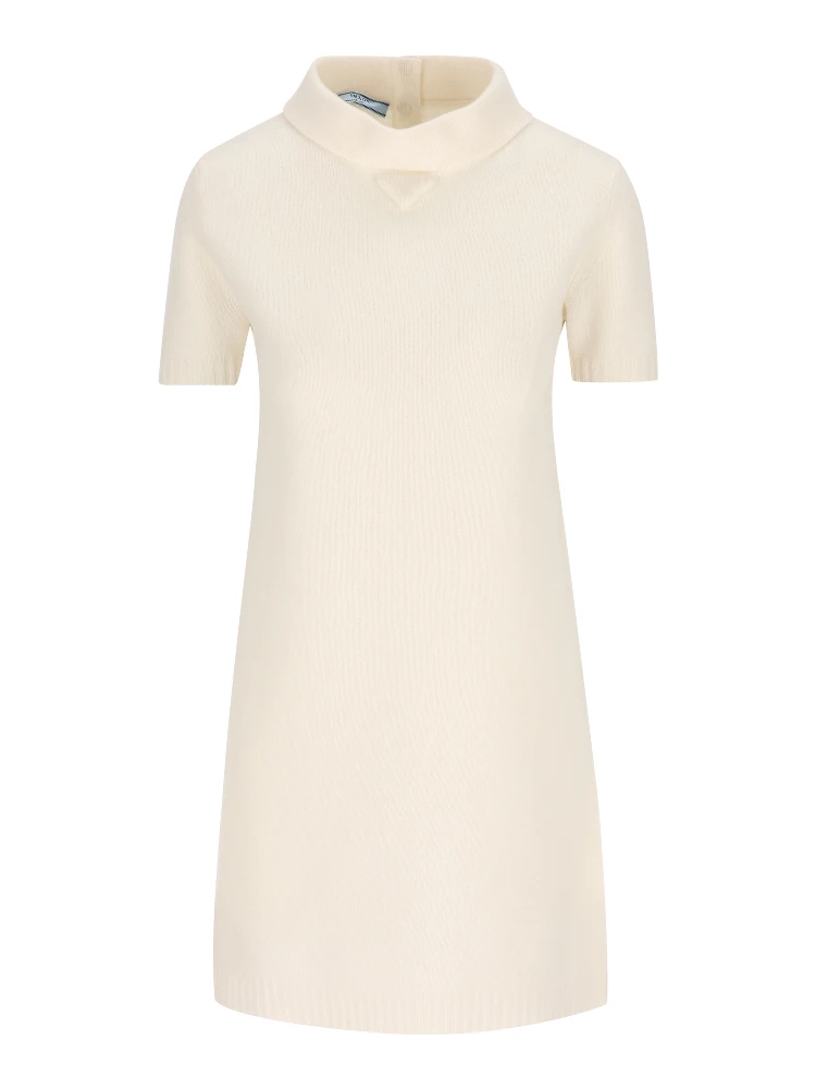 Wool Mini Dress In White