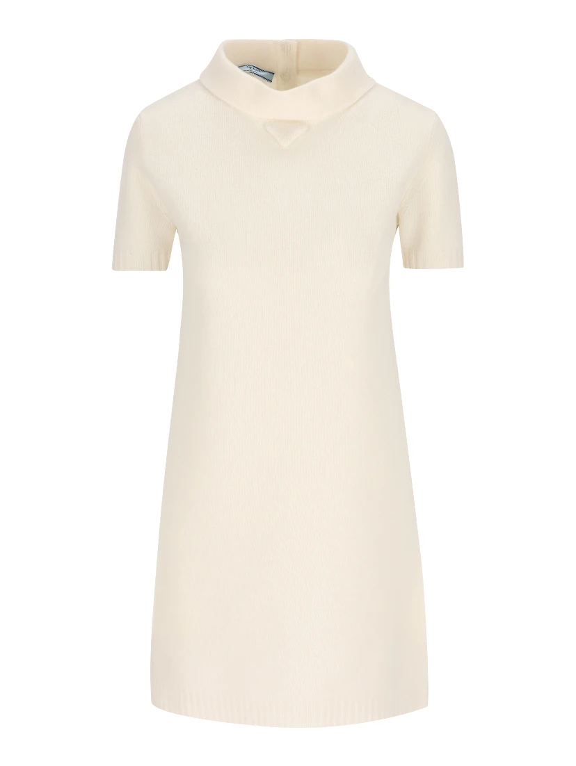 Wool Mini Dress In White