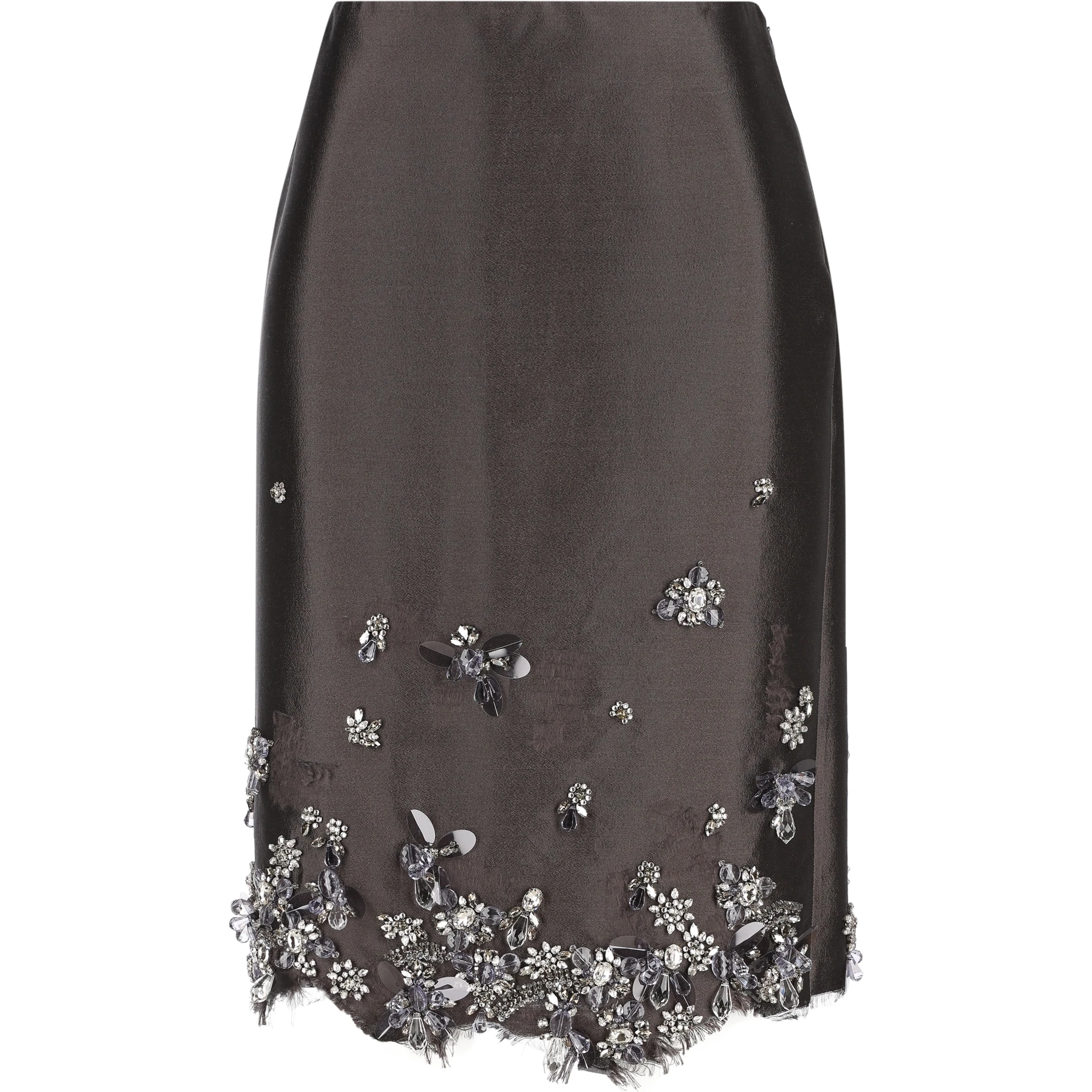 Embroidered midi skirt