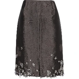 Embroidered midi skirt