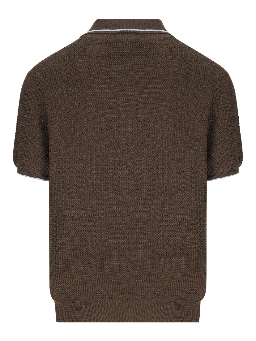 Silk and cotton polo shirt