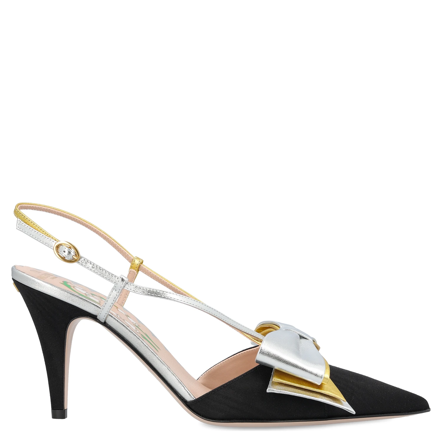 85mm Bow slingback pumps