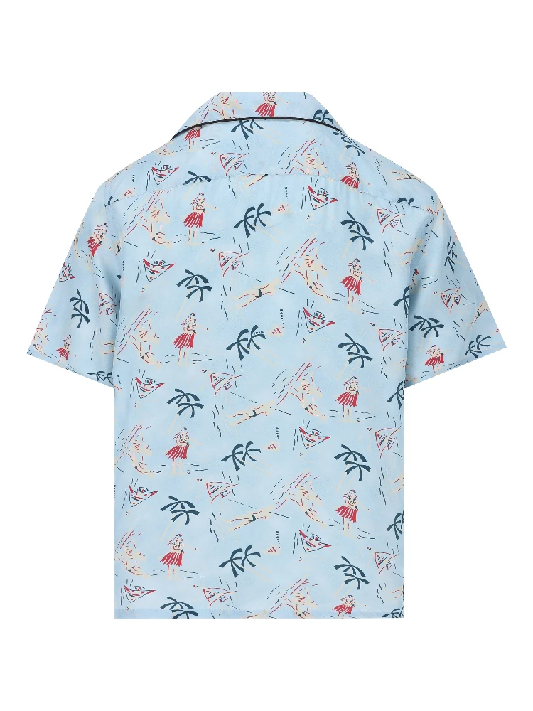 Graphic-print bowling shirt alternative