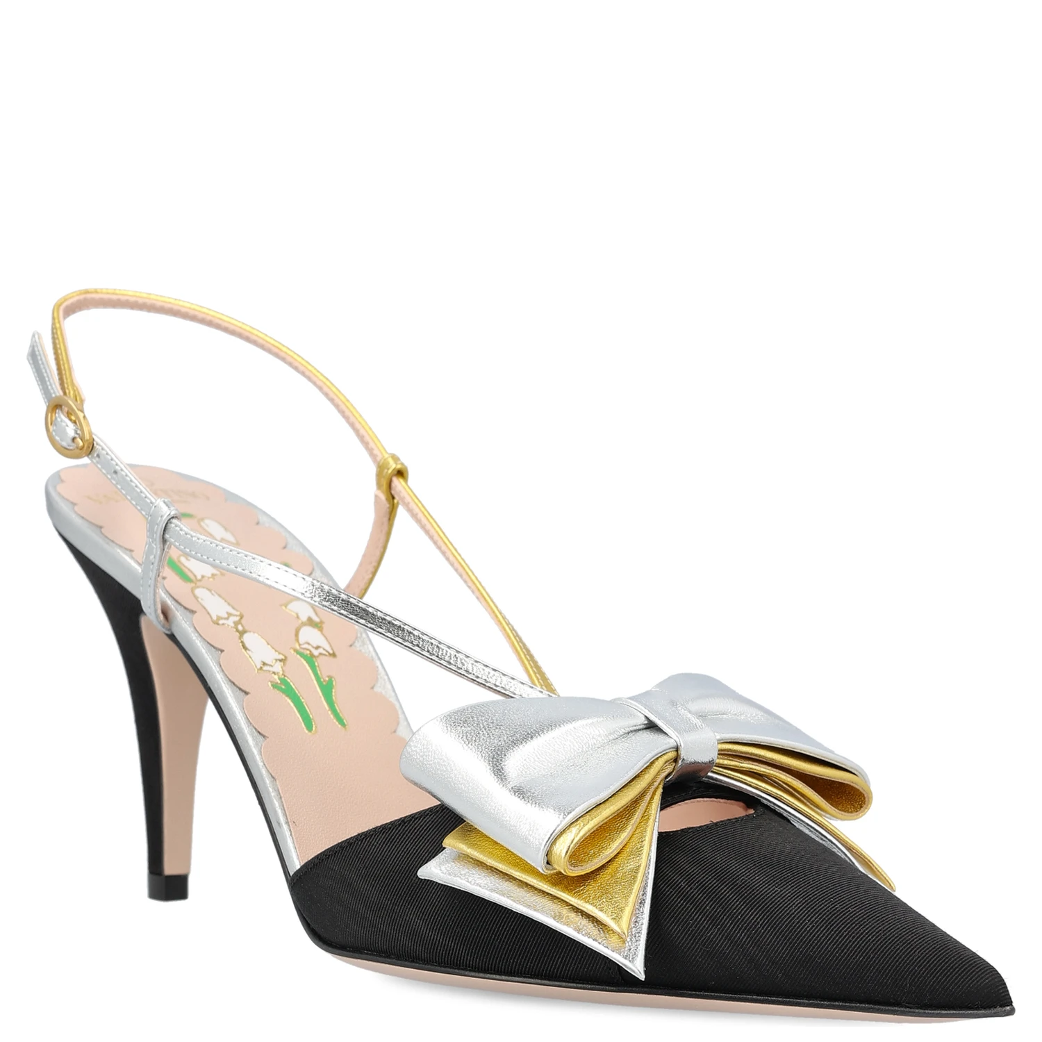 85mm Bow slingback pumps