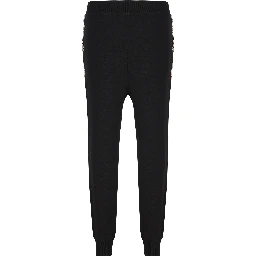 Kids' Jackson Check Trim Cotton Jogging Pants In Black