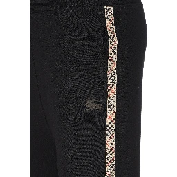 Kids' Jackson Check Trim Cotton Jogging Pants In Black