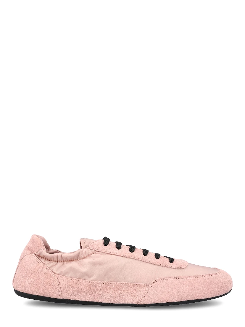 Collapse lace-up suede sneakers