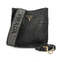 logo-plaque leather shoulder bag