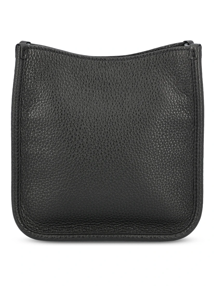 logo-plaque leather shoulder bag