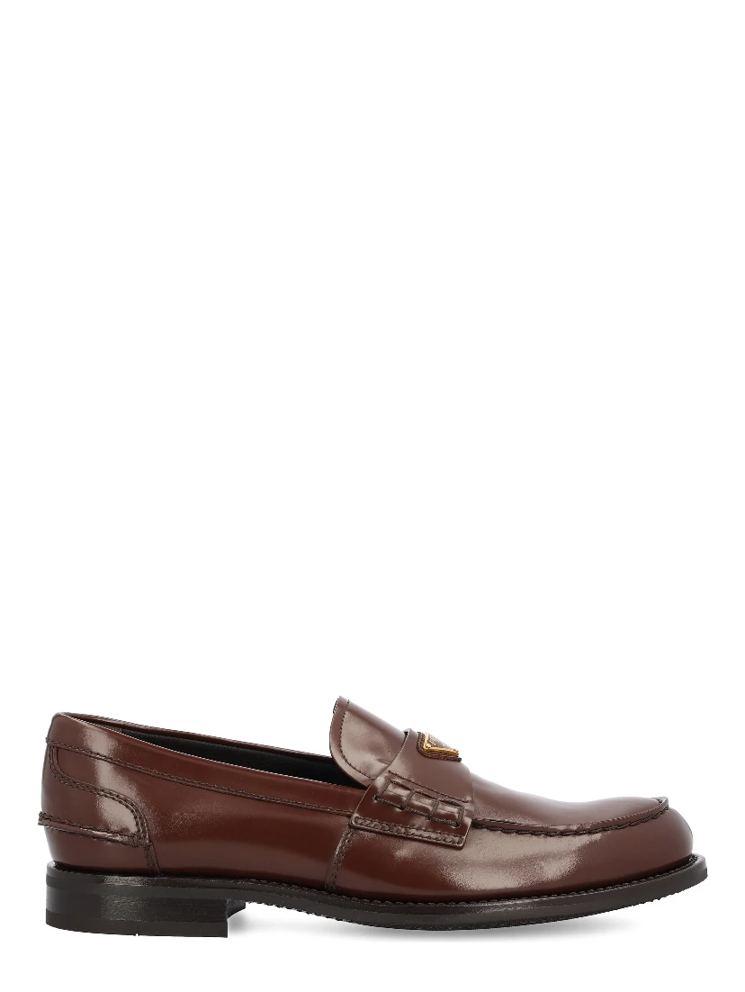 leather logo-plaque loafers