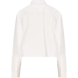 Bow-collar patch-pocket shirt