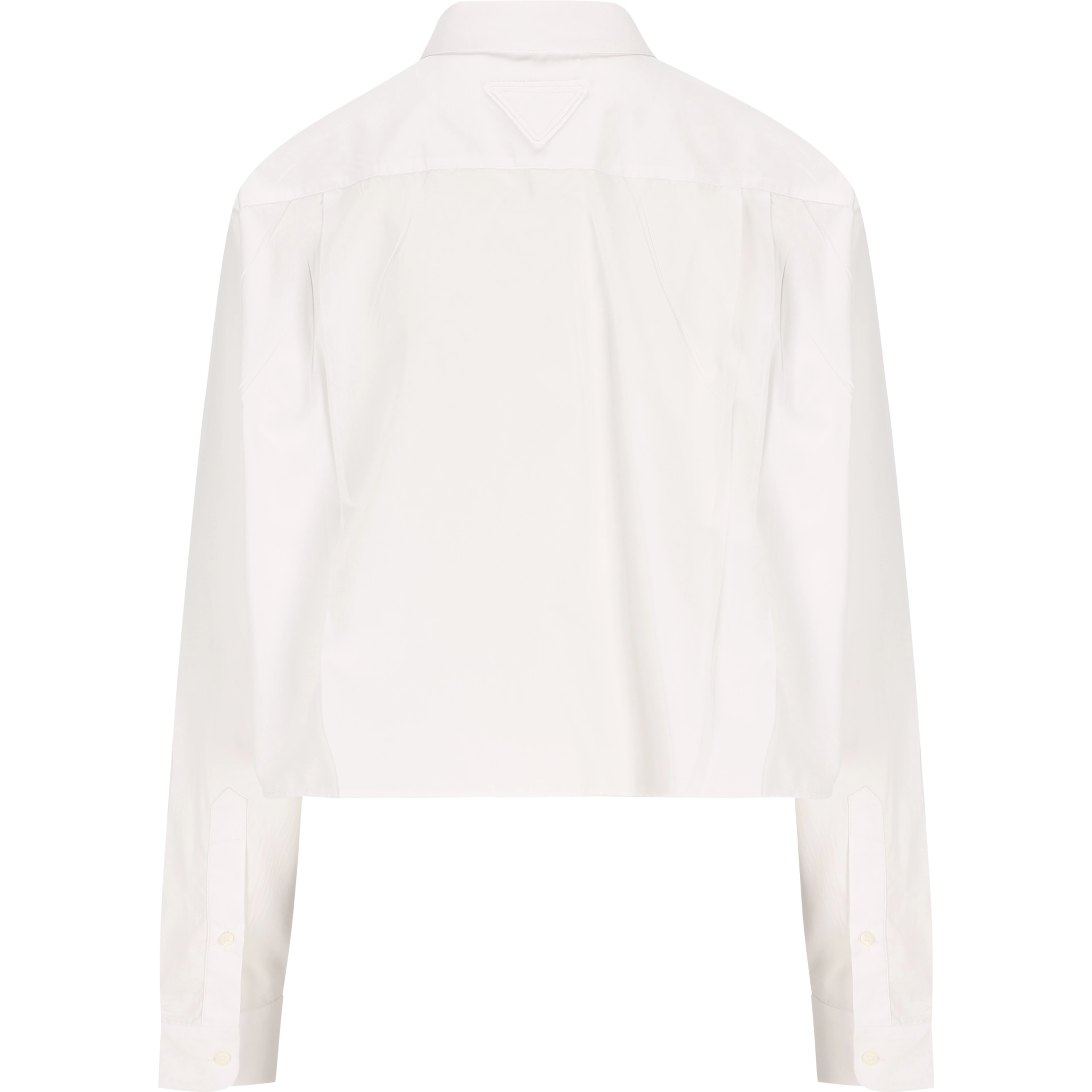 Bow-collar patch-pocket shirt