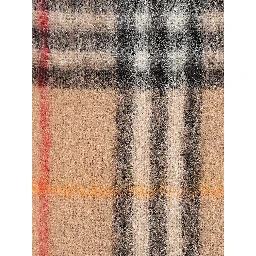 Checkered fringed cashmere scarf