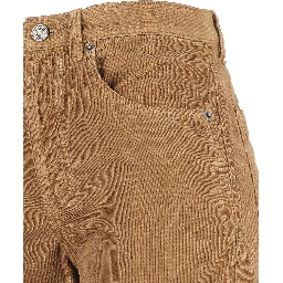 Pleat-detail corduroy trousers