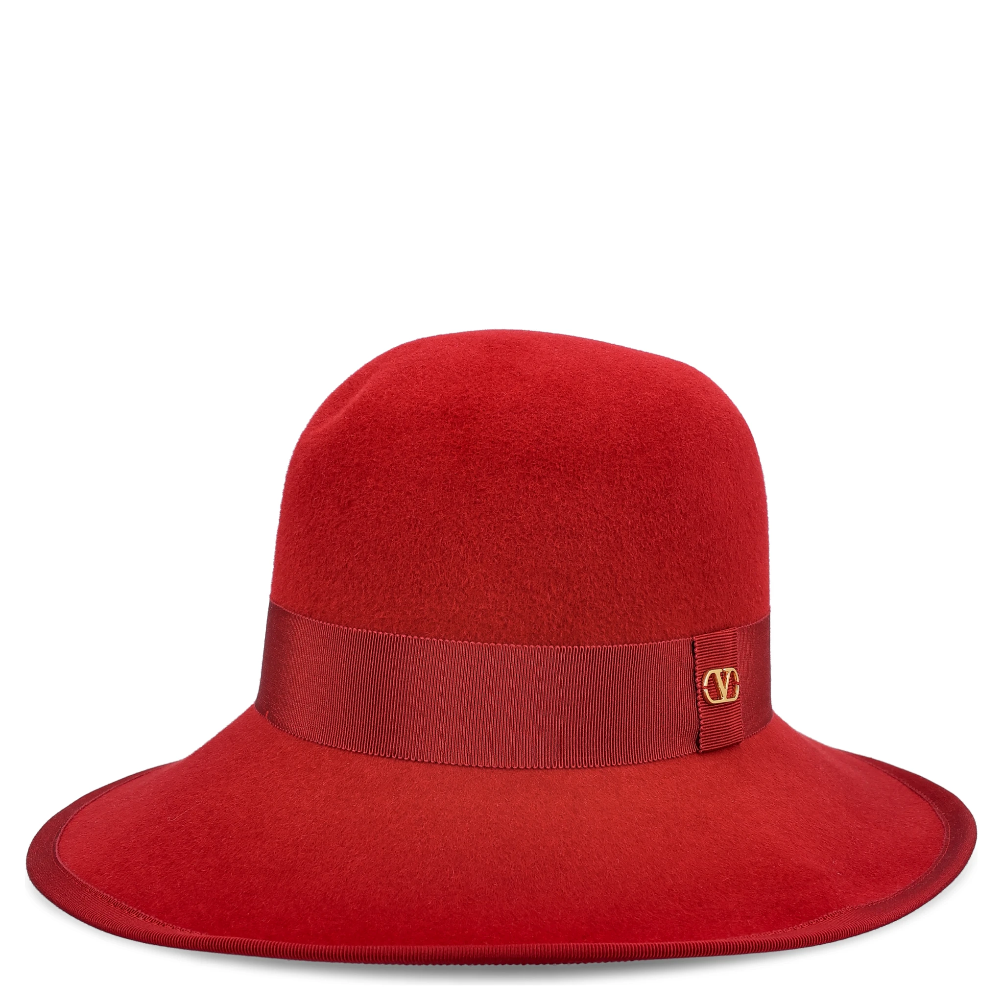 Vlogo Signature Large Brim Hat In Lapin Fabric In Red