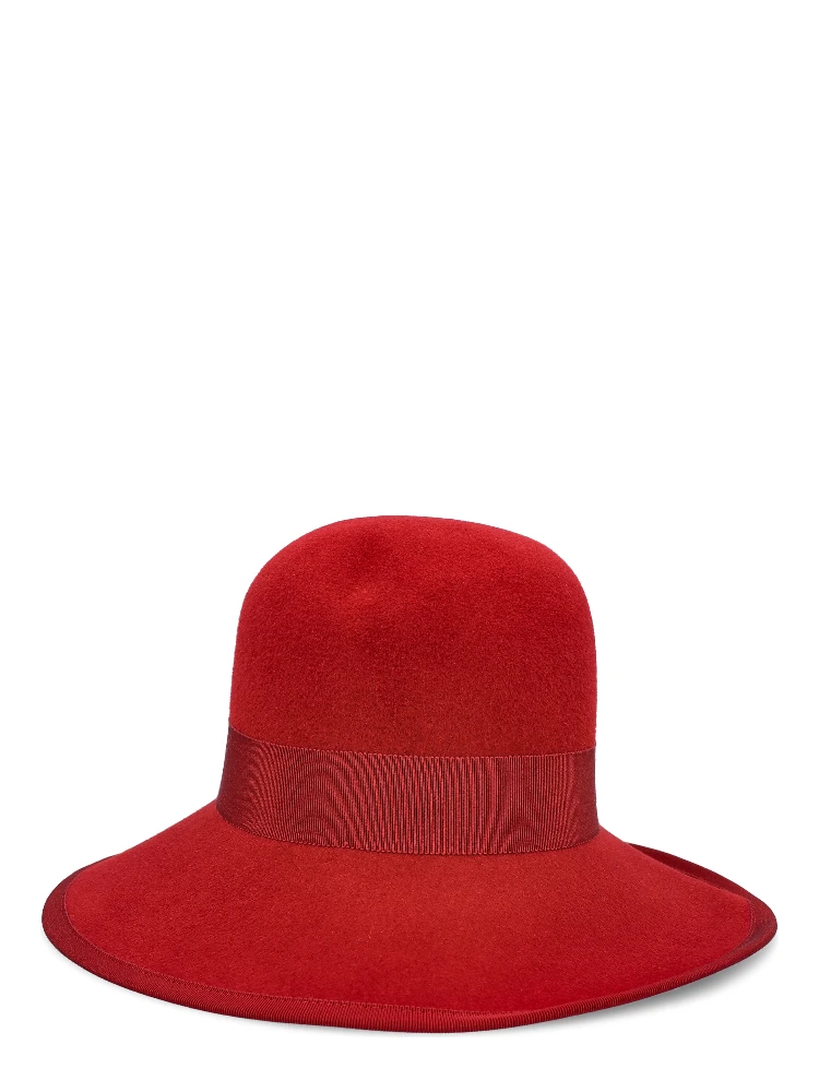 Vlogo Signature Large Brim Hat In Lapin Fabric In Red alternative
