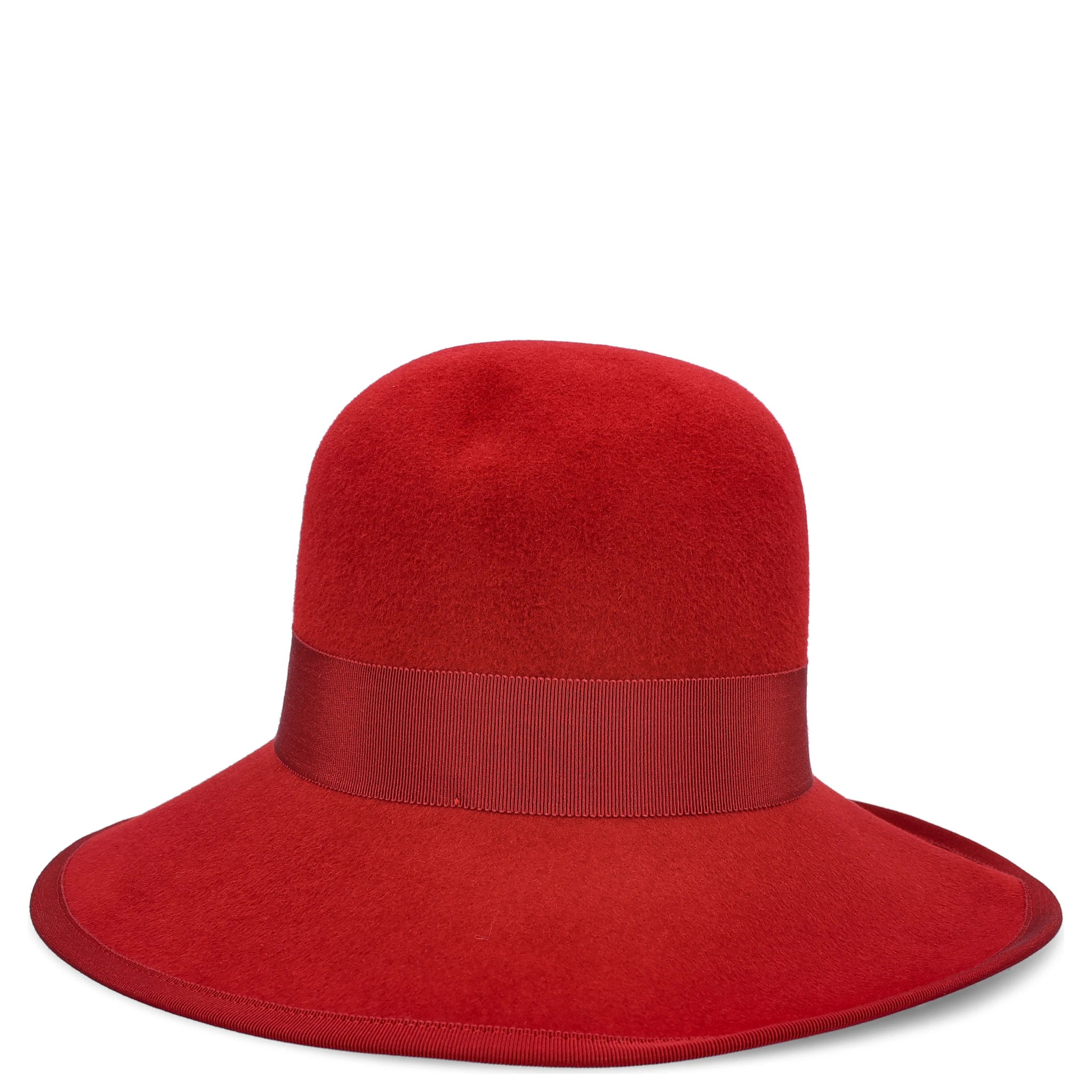 Vlogo Signature Large Brim Hat In Lapin Fabric In Red