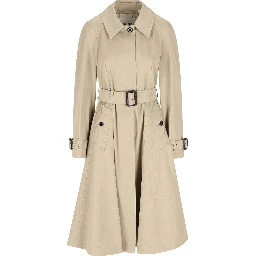 Belted gabardine car coat