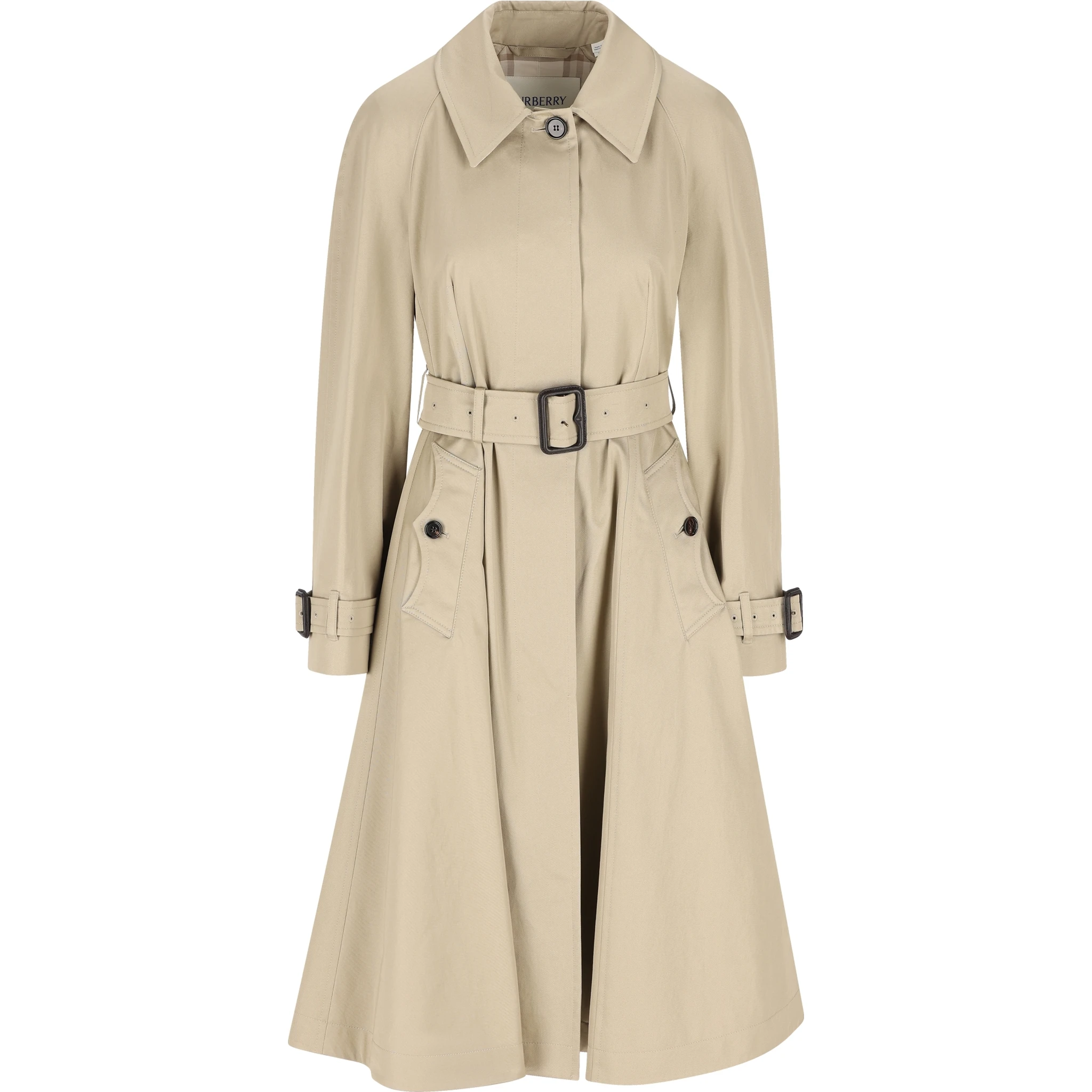 Belted gabardine car coat
