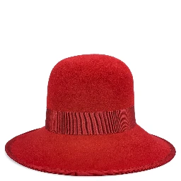 Vlogo Signature Large Brim Hat In Lapin Fabric In Red