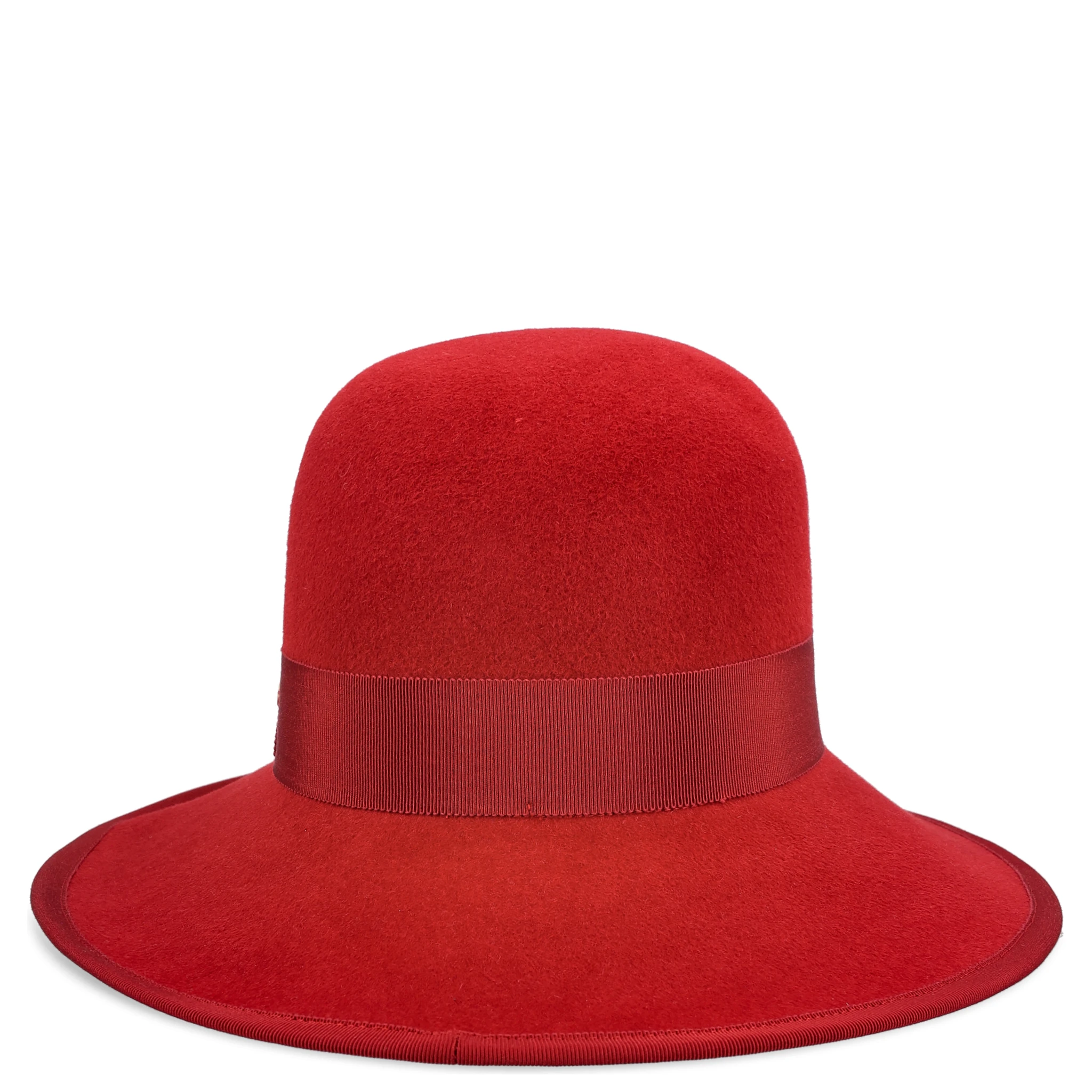 Vlogo Signature Large Brim Hat In Lapin Fabric In Red