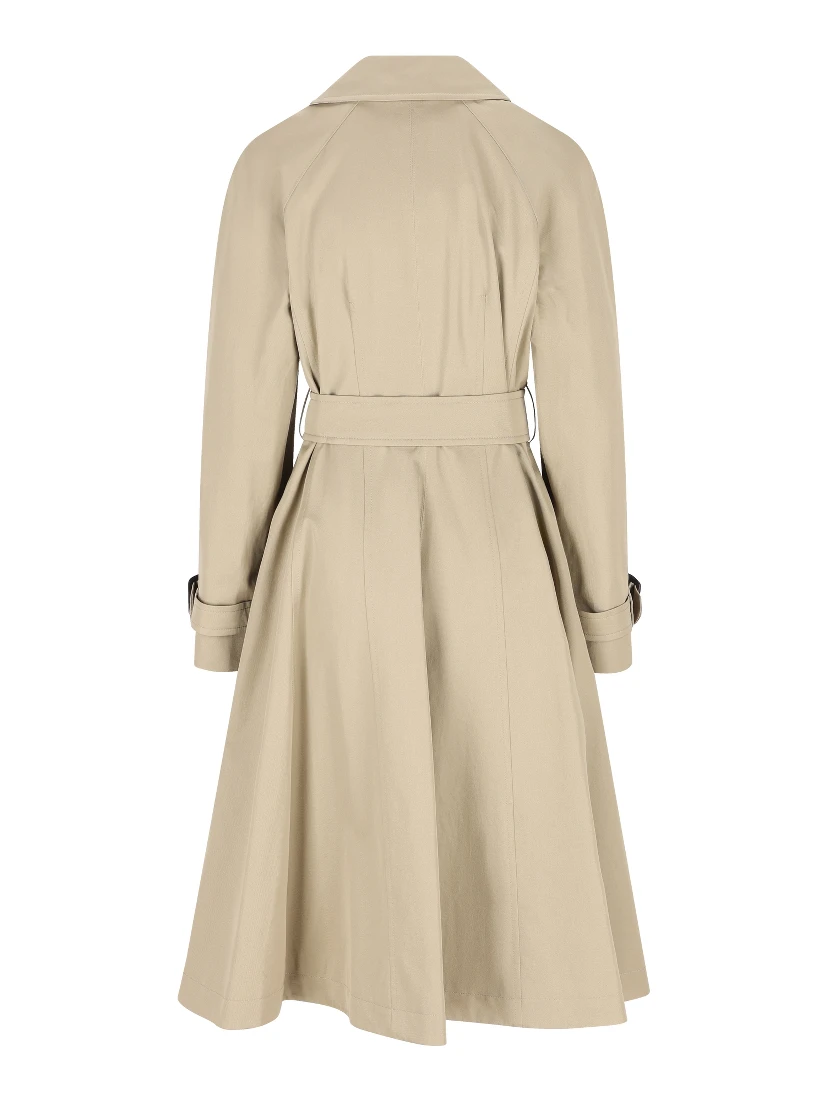 Belted gabardine car coat
