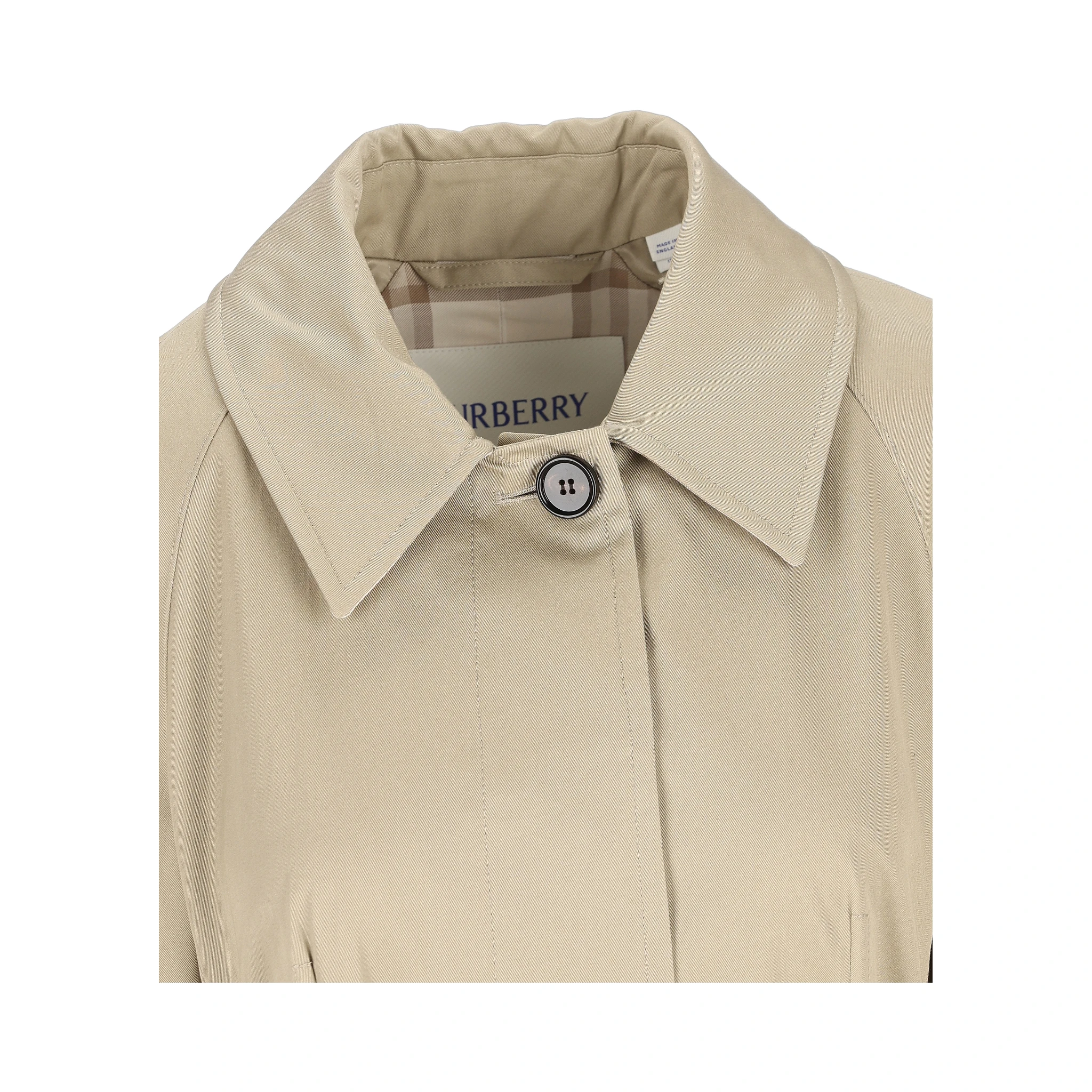 Belted gabardine car coat