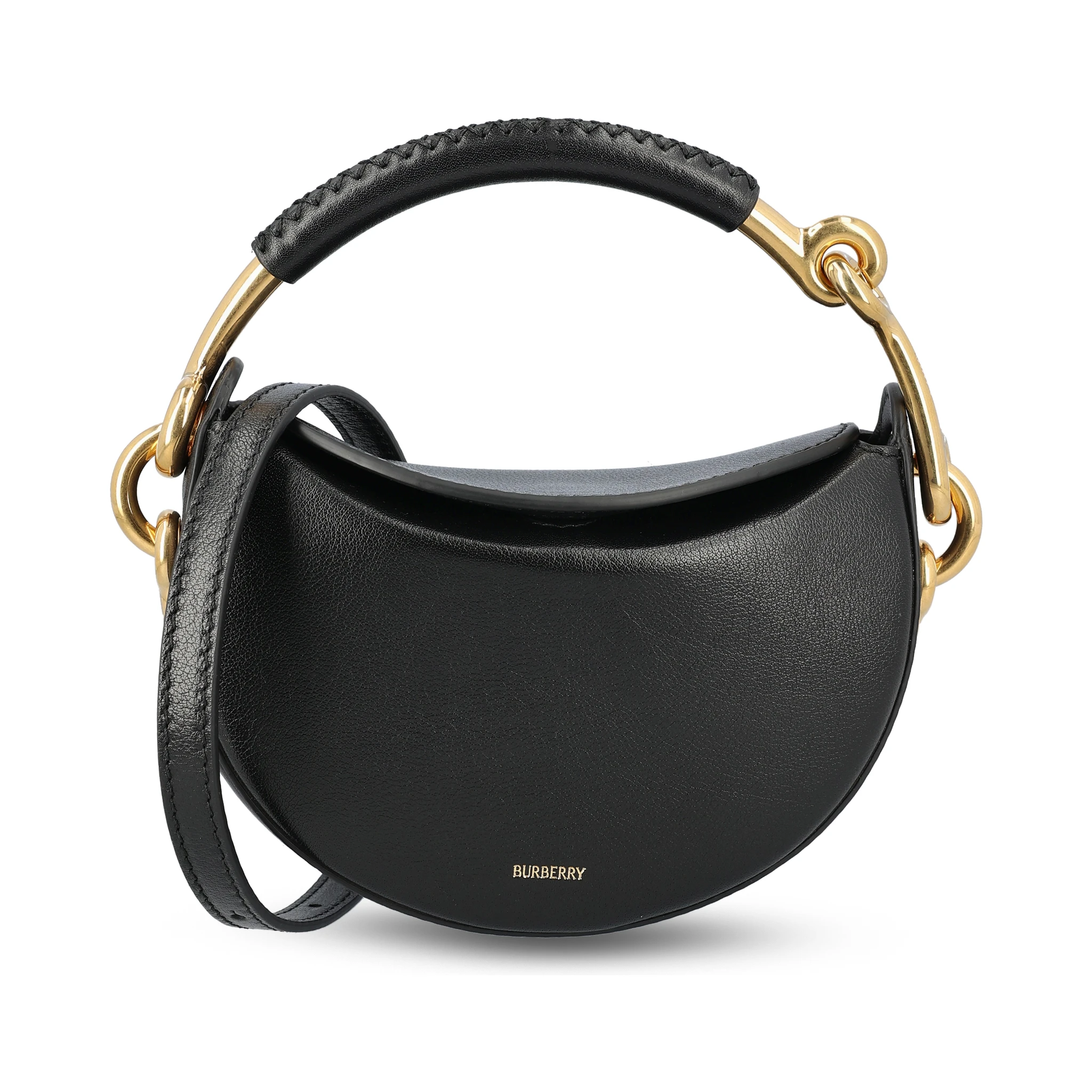 Black leather Burberry Bridle clutch bag.