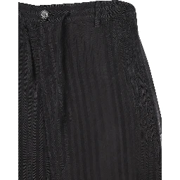 Striped Satin-jacquard Wide-leg Pants In Black