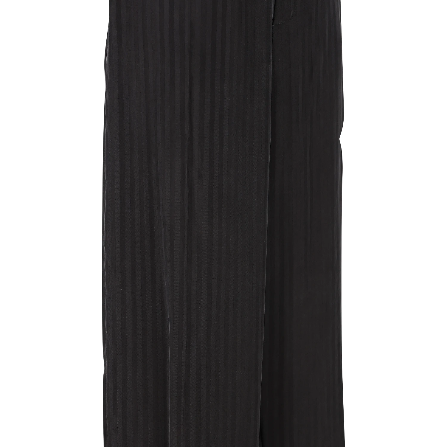 Striped Satin-jacquard Wide-leg Pants In Black