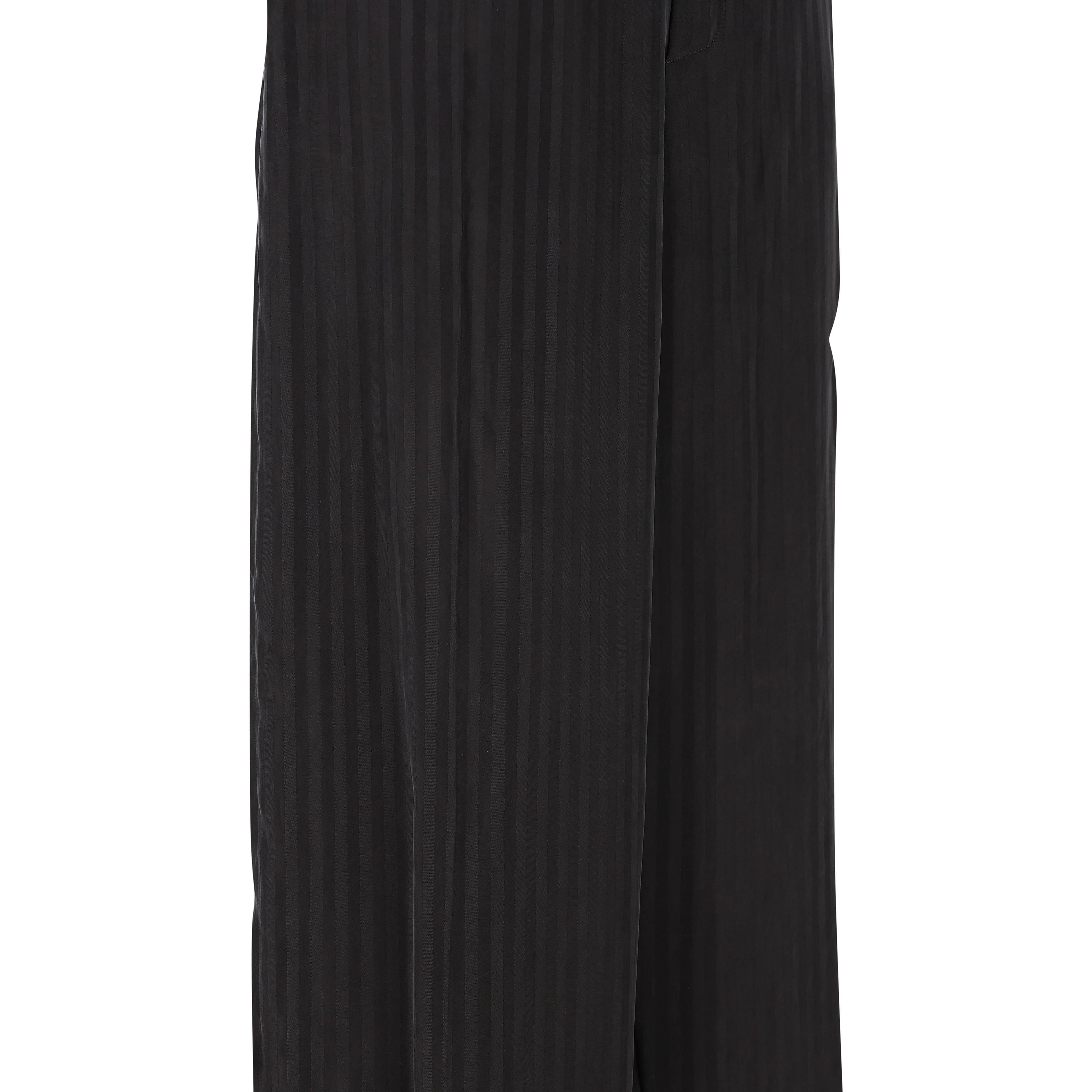 Striped Satin-jacquard Wide-leg Pants In Black