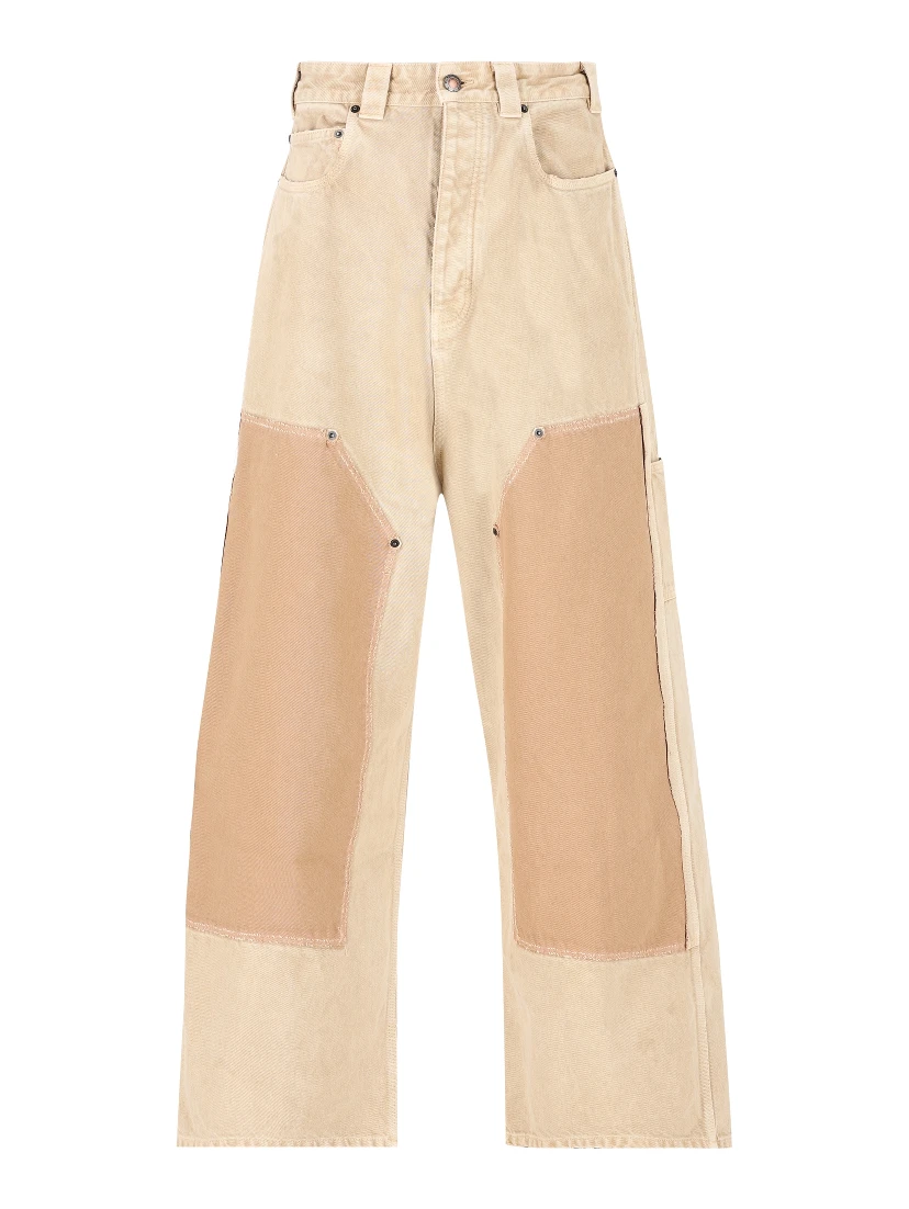 Ripped Off panelled cotton trousers