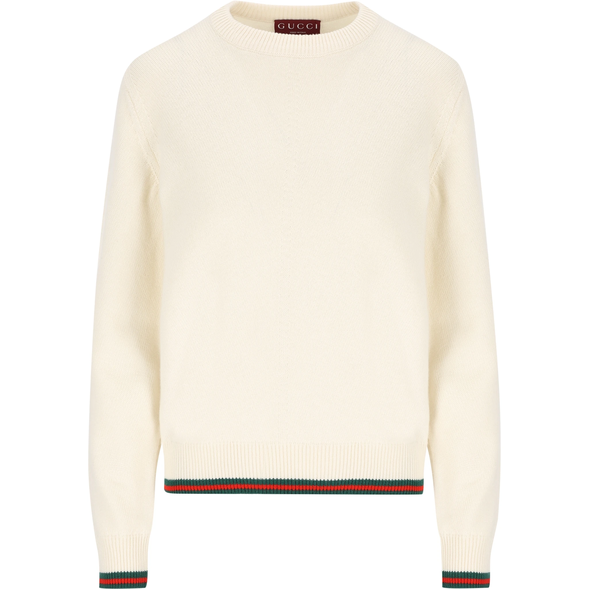 Web-stripe trim sweater