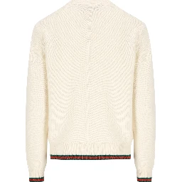 Web-stripe trim sweater