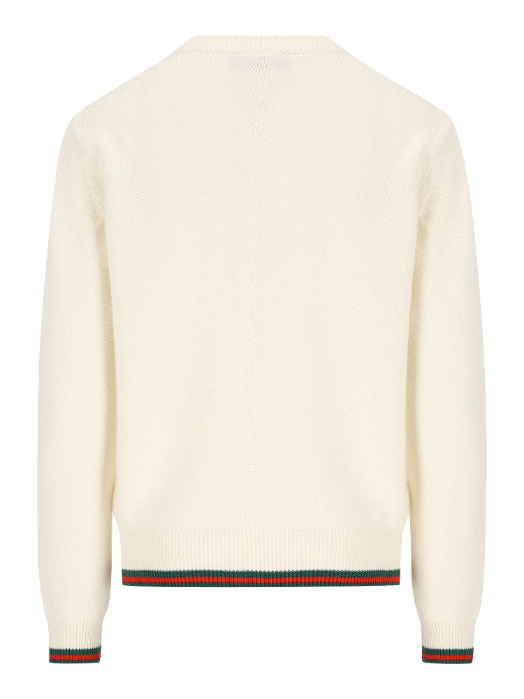 Web-stripe trim sweater alternative