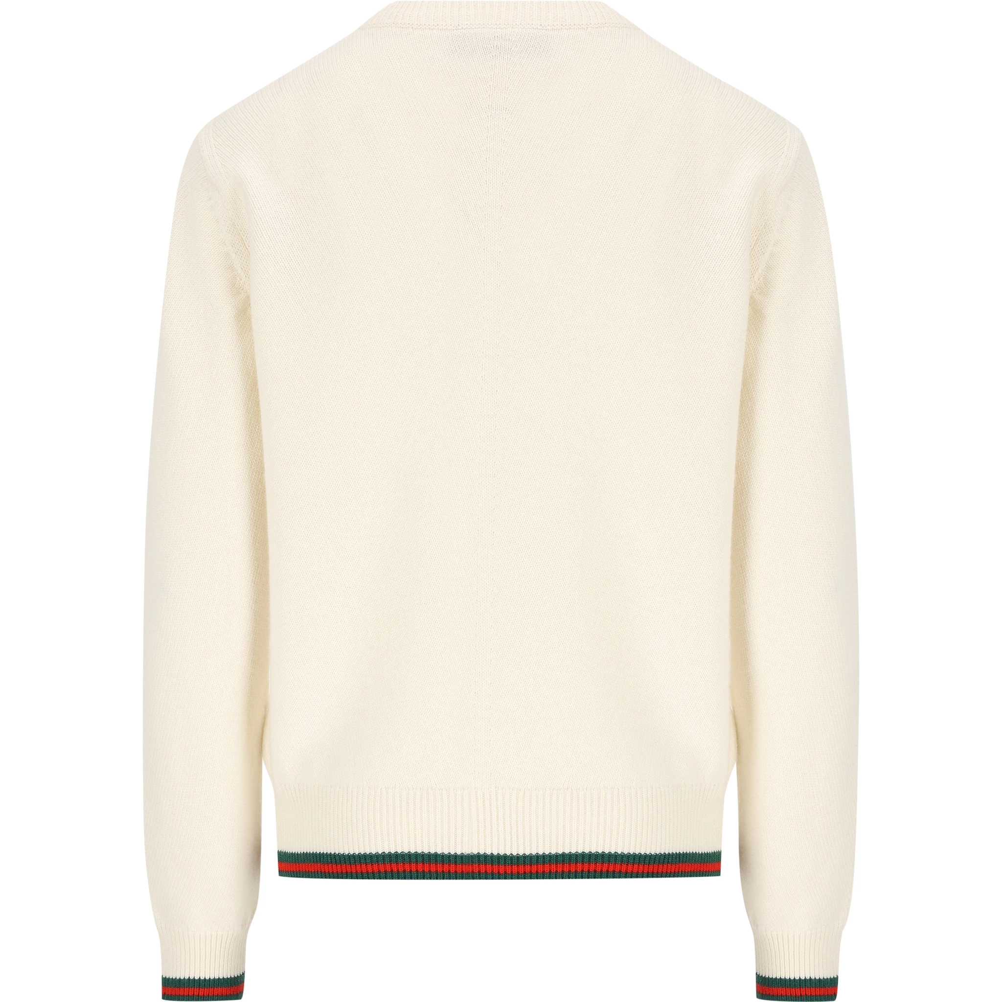 Web-stripe trim sweater