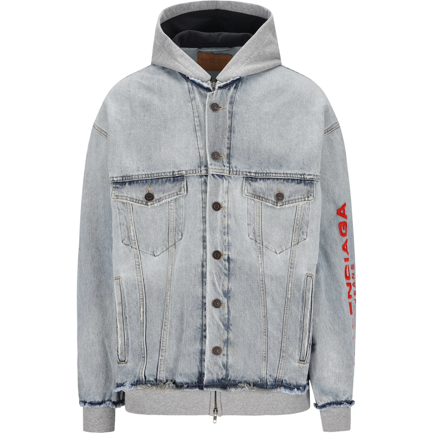 Hooded denim jacket