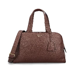 Large leather top-handle bag